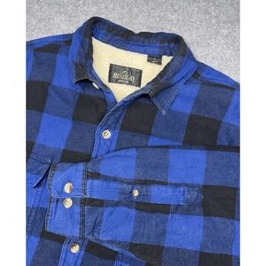 Red Head Brand Co Jacket Mens Large Blue Plaid Sherpa Lined Flannel Outdoor Coat